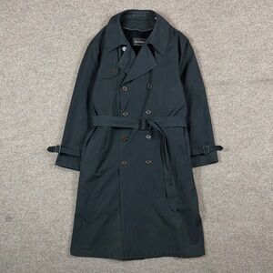 Brookcraft Black Double Breasted Belted Trench Coat Men’s 42 Removable Fur Liner